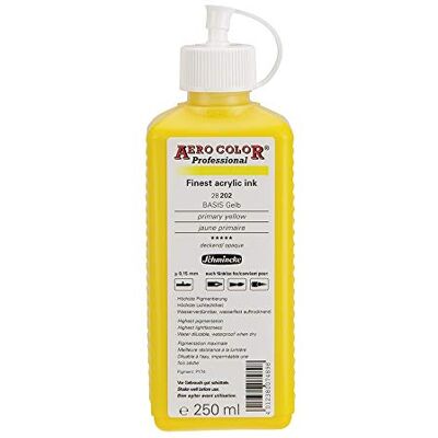 Schmincke AERO COLOR® Professional, Jaune primaire 250 ml, 28202027, peinture acrylique fluide, riche en couleur pour la peinture acrylique, l'aérographie, les techniques mixtes et l'encre acrylique. Publicité Schmincke AERO COLOR® Professional, Jaune primaire 250 ml, 28202027, peinture acrylique fluide, riche en couleur pour la peinture acrylique, l'aérographie, les techniques mixtes et l'encre acrylique. Publicité