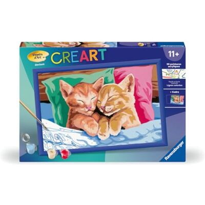 Ravensburger CreArt Kids 31x21 cm Numéro d'art Chatons endormis Kit de Peinture par numéros Dès 11 Ans 25998 - Publicité Ravensburger CreArt Kids 31x21 cm Numéro d'art Chatons endormis Kit de Peinture par numéros Dès 11 Ans 25998 - Publicité