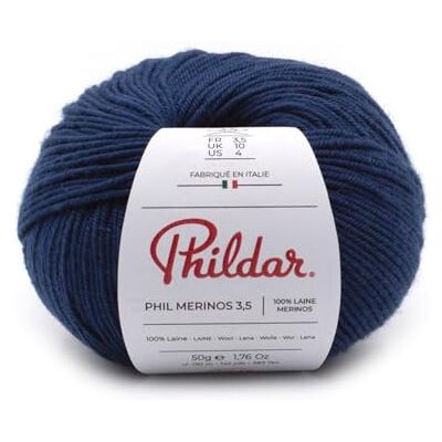 Phildar - Merinos 3,5 - Bleu marine - 50g - Yarn - Publicité Phildar - Merinos 3,5 - Bleu marine - 50g - Yarn - Publicité