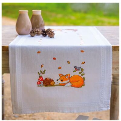 Vervaco Kit Point De Croix Pré-Imprimé Chemin De Table Forêt d'automne Broderie Kit Complet Adulte Loisir Créatif Maison Decoration Manuelle Table Cadeou DIY 40 x 100 cm Cross Stitch Embroidery - Publicité Vervaco Kit Point De Croix Pré-Imprimé Chemin De Table Forêt d'automne Broderie Kit Complet Adulte Loisir Créatif Maison Decoration Manuelle Table Cadeou DIY 40 x 100 cm Cross Stitch Embroidery - Publicité