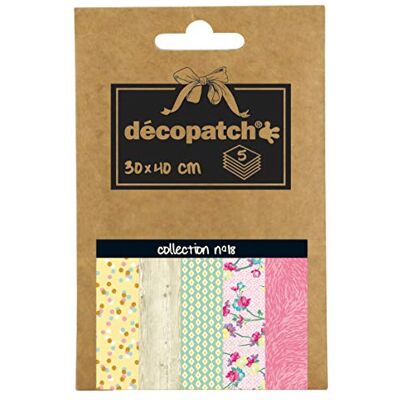 décopatch DP018O Pochette 5 feuilles fines 30x40cm Motifs assortis - Publicité décopatch DP018O Pochette 5 feuilles fines 30x40cm Motifs assortis - Publicité