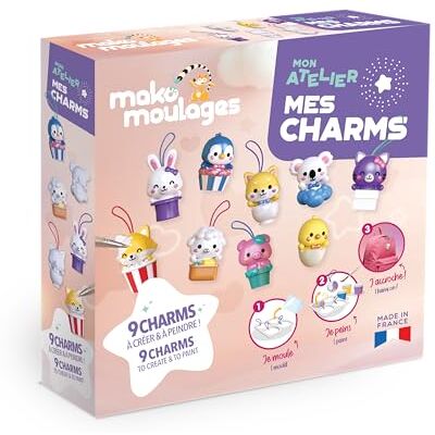 mako moulages Mon Atelier Mes Charms Kit Créatif DIY Complet Moule 9 Figurines Animaux Kawaii en Plâtre Création de Porte-Clés et Bijoux de Sac Dès 8 Ans Fabriqué en France - Publicité mako moulages Mon Atelier Mes Charms Kit Créatif DIY Complet Moule 9 Figurines Animaux Kawaii en Plâtre Création de Porte-Clés et Bijoux de Sac Dès 8 Ans Fabriqué en France - Publicité