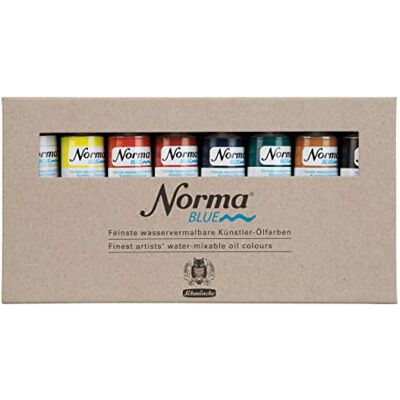Schmincke NORMA® Blue, 71200097, Set en carton, 8 x 35 ml, hautement pigmenté, résistant à la lumière, peinture à l'huile d'artiste à l'eau très fine, vegan - Publicité Schmincke NORMA® Blue, 71200097, Set en carton, 8 x 35 ml, hautement pigmenté, résistant à la lumière, peinture à l'huile d'artiste à l'eau très fine, vegan - Publicité
