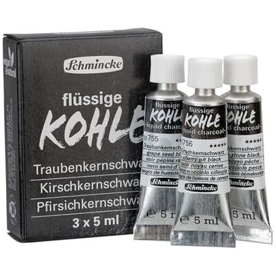 Schmincke Charbon liquide 3 x 5 ml 18 758 097 - Publicité Schmincke Charbon liquide 3 x 5 ml 18 758 097 - Publicité