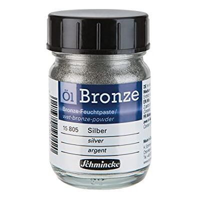 Schmincke Bronze à l'huile, argent, 50 ml, 15 805 024, pour des effets métalliques aux reflets argentés sur des tableaux à l’huile ou autres supports pré-apprêtés, comme p. ex. bois, métal ou plâtre - Publicité Schmincke Bronze à l'huile, argent, 50 ml, 15 805 024, pour des effets métalliques aux reflets argentés sur des tableaux à l’huile ou autres supports pré-apprêtés, comme p. ex. bois, métal ou plâtre - Publicité