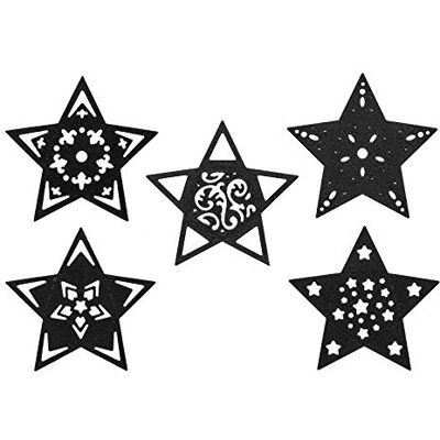 ideen mit herz Lot de 5 matrices de découpe en forme d'étoiles pliantes 6 cm x 6 cm Compatibles avec les machines de découpe courantes Pochoir Noël, Avent, décoration d'arbre, pendentif étoile - Publicité ideen mit herz Lot de 5 matrices de découpe en forme d'étoiles pliantes 6 cm x 6 cm Compatibles avec les machines de découpe courantes Pochoir Noël, Avent, décoration d'arbre, pendentif étoile - Publicité