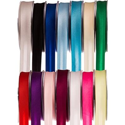SUPER RIBBONS ®™ Ruban de biais satiné de 19 mm pour couture, bordure, couture, ourlet, garnitures, accessoires, tenues et travaux manuels, 25 m sur bobines en plastique dur – Vert - Publicité SUPER RIBBONS ®™ Ruban de biais satiné de 19 mm pour couture, bordure, couture, ourlet, garnitures, accessoires, tenues et travaux manuels, 25 m sur bobines en plastique dur – Vert - Publicité