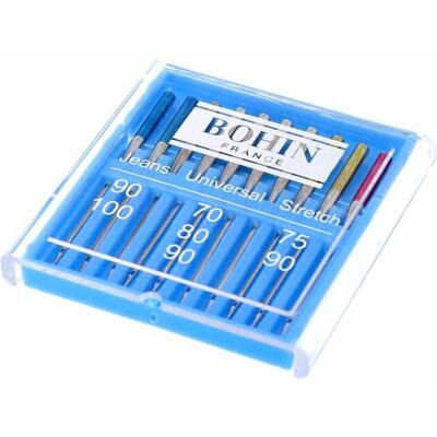 Bohin France Kit Assortiment Combi Aiguilles de Machine à Coudre Aiguilles Plaquées Nickel pour Projets de Couture, Acier 10 Aiguilles - Publicité Bohin France Kit Assortiment Combi Aiguilles de Machine à Coudre Aiguilles Plaquées Nickel pour Projets de Couture, Acier 10 Aiguilles - Publicité