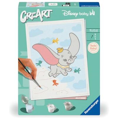 Ravensburger – CreArt édition Hello Baby – Dumbo Adulte – Peinture par numéros – Loisir créatif – 25899 - Publicité Ravensburger – CreArt édition Hello Baby – Dumbo Adulte – Peinture par numéros – Loisir créatif – 25899 - Publicité