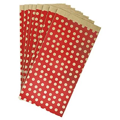 Clairefontaine 394110C Un Sachet De 50 Pochettes Kraft 16x30+5cm Motif : Pois Sur Fond Rouge Idéal Pour : Confiseries, Bonbons, Livre, Bijoux, Emballage Cadeaux, Pochette cadeau Kraft - Publicité Clairefontaine 394110C Un Sachet De 50 Pochettes Kraft 16x30+5cm Motif : Pois Sur Fond Rouge Idéal Pour : Confiseries, Bonbons, Livre, Bijoux, Emballage Cadeaux, Pochette cadeau Kraft - Publicité
