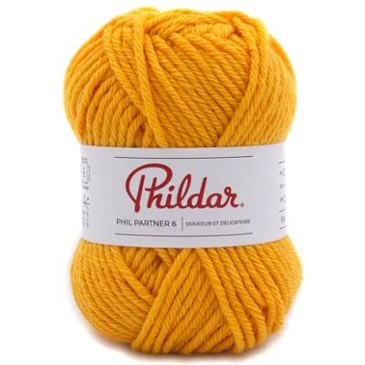 Phildar Pelote de Laine Phil Partner 6 Laine à Crocheter et à Tricoter 25% ACRYLIQUE,50% POLYAMIDE,25% LAINE PEIGNEE Aiguille n°6 Couleur JAUNE - Publicité Phildar Pelote de Laine Phil Partner 6 Laine à Crocheter et à Tricoter 25% ACRYLIQUE,50% POLYAMIDE,25% LAINE PEIGNEE Aiguille n°6 Couleur JAUNE - Publicité
