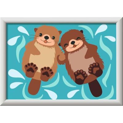 Ravensburger CreArt 12023125 Otters in Love Peinture par numéro pour Enfants de 7 Ans et Plus, Set de Peinture avec Cadre, Pinceau, peintures acryliques, Cadeau pour Filles et garçons - Publicité Ravensburger CreArt 12023125 Otters in Love Peinture par numéro pour Enfants de 7 Ans et Plus, Set de Peinture avec Cadre, Pinceau, peintures acryliques, Cadeau pour Filles et garçons - Publicité