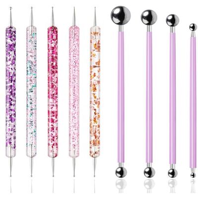 SCDZY Lot de 9 outils de modelage, outils de poterie en céramique Boule de modelage et stylo de gaufrage Outil d'argile polymère Sculpting Tools Outil de sculpture Argile - Publicité SCDZY Lot de 9 outils de modelage, outils de poterie en céramique Boule de modelage et stylo de gaufrage Outil d'argile polymère Sculpting Tools Outil de sculpture Argile - Publicité