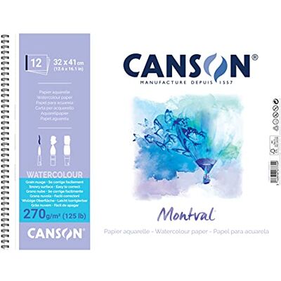 Canson Montval Cahier spirale 32x41 cm 12 feuilles 270g/m² - Publicité Canson Montval Cahier spirale 32x41 cm 12 feuilles 270g/m² - Publicité
