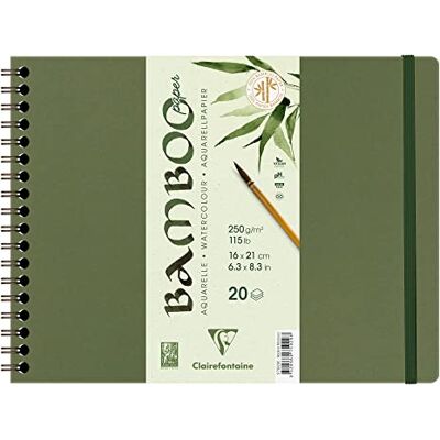 Papier aquarelle Bamboo Clairefontaine 250 g/m² Bloc Spiralé - Papier d'aquarelle - Publicité Papier aquarelle Bamboo Clairefontaine 250 g/m² Bloc Spiralé - Papier d'aquarelle - Publicité