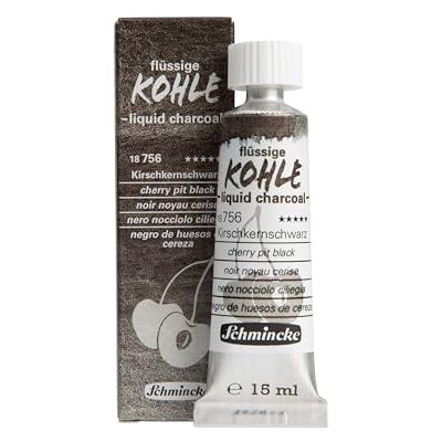 Schmincke Charbon liquide, Noir de noyau de cerise, 15 ml, 18 756 006, pour peinture au charbon, dessin au charbon et sous-couche, végétalien - Publicité Schmincke Charbon liquide, Noir de noyau de cerise, 15 ml, 18 756 006, pour peinture au charbon, dessin au charbon et sous-couche, végétalien - Publicité