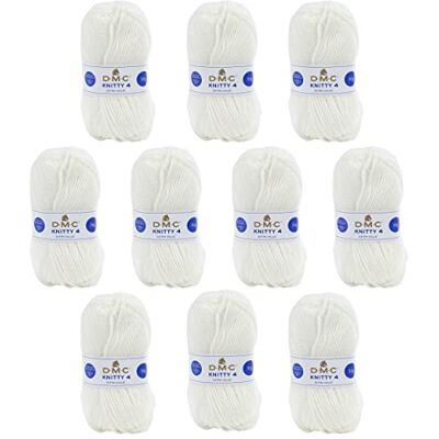 DMC Lot de 10 pelotes Fil à tricoter Knitty 4 Pelotes de 50 g 140 m - Publicité DMC Lot de 10 pelotes Fil à tricoter Knitty 4 Pelotes de 50 g 140 m - Publicité