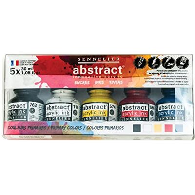 Sennelier Encre acrylique Abstrait Ensemble 5 x 30 ml - Acrylic Ink Set - Publicité Sennelier Encre acrylique Abstrait Ensemble 5 x 30 ml - Acrylic Ink Set - Publicité