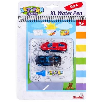 Simba Art und Fun Livre de coloriage XL Water Pen Cars 2 véhicules de 7 cm chacun, Pinceau à Eau, 4 Pages Magiques 19 x 22 cm, à partir de 3 Ans - Publicité Simba Art und Fun Livre de coloriage XL Water Pen Cars 2 véhicules de 7 cm chacun, Pinceau à Eau, 4 Pages Magiques 19 x 22 cm, à partir de 3 Ans - Publicité