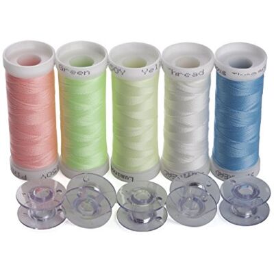 Simthread Leuchten im Dunkeln Stickgarn, 5 Farben, 150 Yards für Brother, Babylock, Janome, Kenmore, Singer, W6 N Stickereimaschine - Publicité Simthread Leuchten im Dunkeln Stickgarn, 5 Farben, 150 Yards für Brother, Babylock, Janome, Kenmore, Singer, W6 N Stickereimaschine - Publicité