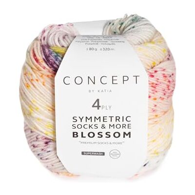 Katıa SYMMETRIC BLOSSOM de Concept by Katia en pelotes de 80 g et 320 mètres (65 jaune, fuchsia, lilas vert) - Publicité Katıa SYMMETRIC BLOSSOM de Concept by Katia en pelotes de 80 g et 320 mètres (65 jaune, fuchsia, lilas vert) - Publicité