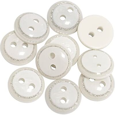 AERZETIX C65640 Lot de 10 Boutons à coudre plats ronds Ø11.5x3.3 mm à 2 trous 18L L18 couleur: blanc/brocart en plastique ouverture Ø1.9 mm mercerie couture vêtements tissu aiguille - Publicité AERZETIX C65640 Lot de 10 Boutons à coudre plats ronds Ø11.5x3.3 mm à 2 trous 18L L18 couleur: blanc/brocart en plastique ouverture Ø1.9 mm mercerie couture vêtements tissu aiguille - Publicité