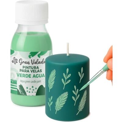 GRAN VELADA Peinture liquide verte d'eau pour bougies Idéal pour décorer des bougies et des fans de cire maison Séchage rapide et facile à utiliser Renouveler vos créations maintenant 60 ml - Publicité GRAN VELADA Peinture liquide verte d'eau pour bougies Idéal pour décorer des bougies et des fans de cire maison Séchage rapide et facile à utiliser Renouveler vos créations maintenant 60 ml - Publicité