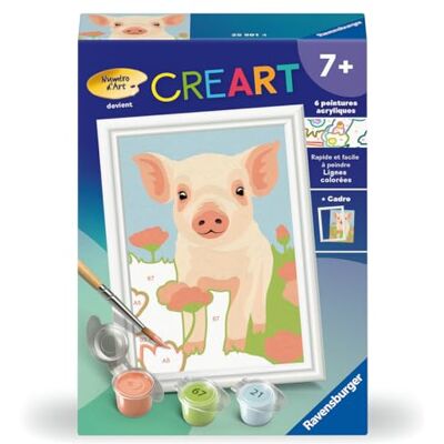 Ravensburger CreArt Kids 8x12 cm Numéro d'art Cochon Kit de Peinture par numéros Dès 7 Ans 25901 - Publicité Ravensburger CreArt Kids 8x12 cm Numéro d'art Cochon Kit de Peinture par numéros Dès 7 Ans 25901 - Publicité