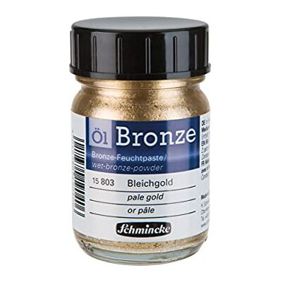 Schmincke Bronze à l'huile, or pâle, 50 ml, 15 803 024, pour des effets métalliques aux reflets argentés sur des tableaux à l’huile ou autres supports pré-apprêtés, comme p. ex. bois, métal ou plâtre - Publicité Schmincke Bronze à l'huile, or pâle, 50 ml, 15 803 024, pour des effets métalliques aux reflets argentés sur des tableaux à l’huile ou autres supports pré-apprêtés, comme p. ex. bois, métal ou plâtre - Publicité