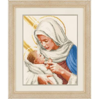 Vervaco Kit de broderie avec Marie et Jésus - 23x27cm - Publicité Vervaco Kit de broderie avec Marie et Jésus - 23x27cm - Publicité
