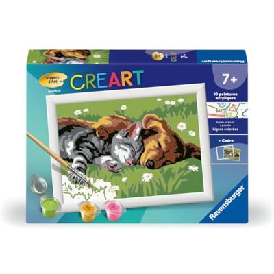 Ravensburger CreArt Kids 13x18 cm Numéro d'art Duo Chat et Chien Kit de Peinture par numéros Dès 7 Ans 25966 - Publicité Ravensburger CreArt Kids 13x18 cm Numéro d'art Duo Chat et Chien Kit de Peinture par numéros Dès 7 Ans 25966 - Publicité