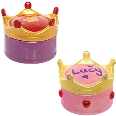 Baker Ross FE285 Boîte à bibelots en céramique couronne de princesse Lot de 3, boîte à bijoux de rangement artisanale pour les enfants à décorer - Publicité Baker Ross FE285 Boîte à bibelots en céramique couronne de princesse Lot de 3, boîte à bijoux de rangement artisanale pour les enfants à décorer - Publicité