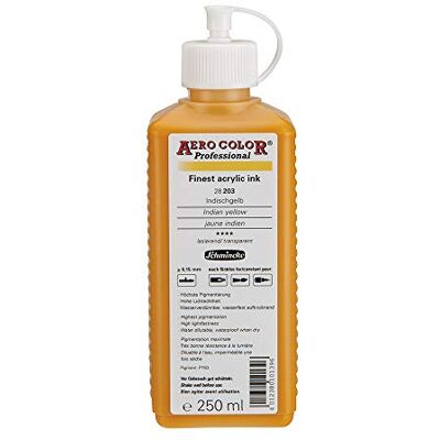Schmincke AERO COLOR® Professional, Jaune indien 250 ml, 28203027, peinture acrylique fluide, riche en couleur pour la peinture acrylique, l'aérographie, les techniques mixtes et l'encre acrylique. Publicité Schmincke AERO COLOR® Professional, Jaune indien 250 ml, 28203027, peinture acrylique fluide, riche en couleur pour la peinture acrylique, l'aérographie, les techniques mixtes et l'encre acrylique. Publicité