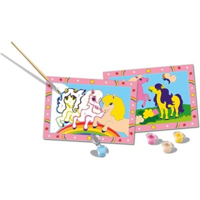 Ravensburger CreArt Série Junior: Chevaux, Kit de peinture par numéros, Contient deux tableaux préimprimés, un pinceau, des couleurs, un jeu créatif pour les garçons et les filles 5+ ans - Publicité Ravensburger CreArt Série Junior: Chevaux, Kit de peinture par numéros, Contient deux tableaux préimprimés, un pinceau, des couleurs, un jeu créatif pour les garçons et les filles 5+ ans - Publicité