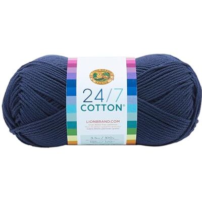 Lion Brand Yarn Bleu Marine Coton - Fil - Publicité Lion Brand Yarn Bleu Marine Coton - Fil - Publicité