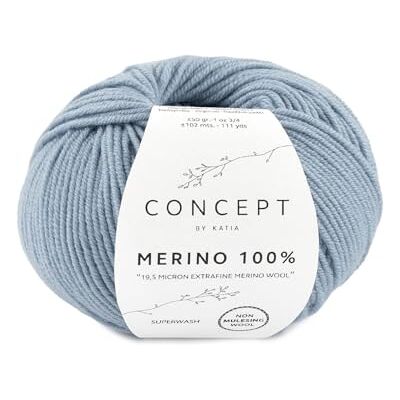 Katıa Katia 100 % laine mérinos par Concept de 50 g et 102 m (94 Jean clair) - Publicité Katıa Katia 100 % laine mérinos par Concept de 50 g et 102 m (94 Jean clair) - Publicité