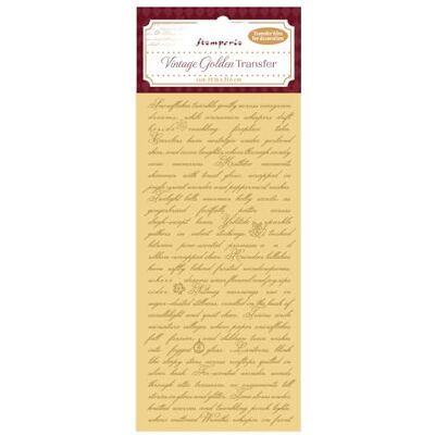 Stamperia Vintage Golden Transfer for Scrapbooking, Albums, Card Making, Bullet Journalling and More, Golden Foil Transfer for Decoration, Easy to Apply (Writing) - Publicité Stamperia Vintage Golden Transfer for Scrapbooking, Albums, Card Making, Bullet Journalling and More, Golden Foil Transfer for Decoration, Easy to Apply (Writing) - Publicité