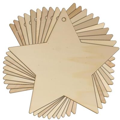 generic Lot de 10 étoiles pointues en bois à 5 pointes en forme d'étoile de 3 mm (10 x 10 cm, trou au centre) - Publicité generic Lot de 10 étoiles pointues en bois à 5 pointes en forme d'étoile de 3 mm (10 x 10 cm, trou au centre) - Publicité