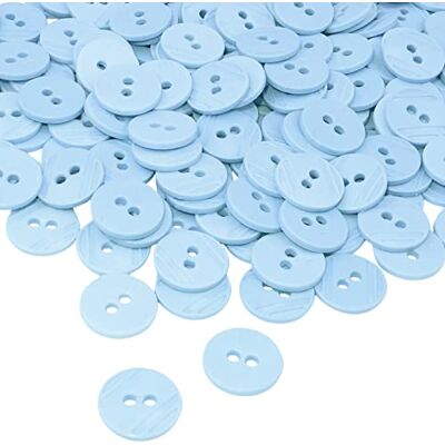 AERZETIX C56417 Lot de 100 Boutons ronds Ø15x2.2 mm à 2 trous couleur bleu glacial en plastique diamètre de l'ouverture 2 mm mercerie couture/vêtements artisanat/mode/broderie - Publicité AERZETIX C56417 Lot de 100 Boutons ronds Ø15x2.2 mm à 2 trous couleur bleu glacial en plastique diamètre de l'ouverture 2 mm mercerie couture/vêtements artisanat/mode/broderie - Publicité