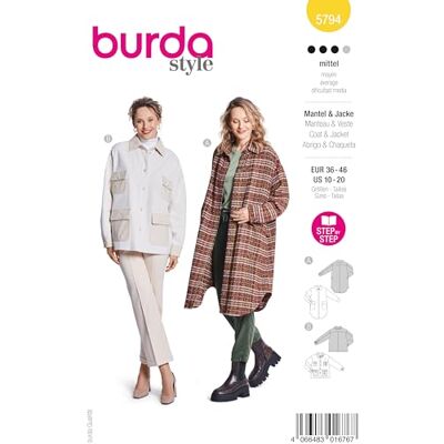 Burda 5794 Manteau/Veste - Chic décontracté pour l'automne - Publicité Burda 5794 Manteau/Veste - Chic décontracté pour l'automne - Publicité