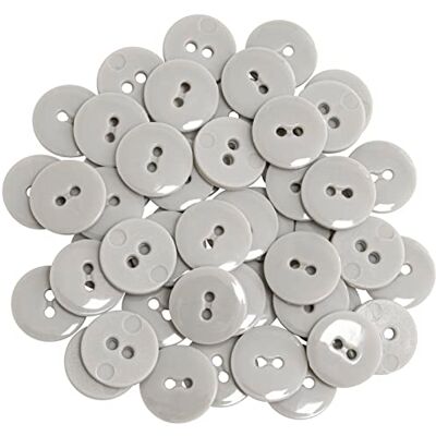 AERZETIX C65535 Lot de 50 Boutons à coudre ronds Ø15x2.2 mm à 2 trous L24 24L en plastique couleur: gris fumé diamètre de l'ouverture 2 mm mercerie couture vêtements décoration - Publicité AERZETIX C65535 Lot de 50 Boutons à coudre ronds Ø15x2.2 mm à 2 trous L24 24L en plastique couleur: gris fumé diamètre de l'ouverture 2 mm mercerie couture vêtements décoration - Publicité