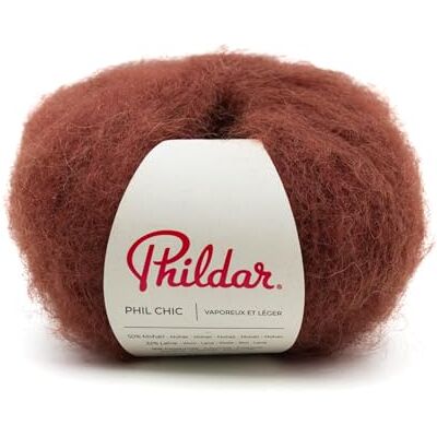 Phildar Pelote de Laine Phil Chic Laine à Crocheter et à Tricoter 32% LAINE,16% POLYAMIDE,2% ELASTHANNE,50% KID MOHAIR Aiguille n°6 Couleur MARRON - Publicité Phildar Pelote de Laine Phil Chic Laine à Crocheter et à Tricoter 32% LAINE,16% POLYAMIDE,2% ELASTHANNE,50% KID MOHAIR Aiguille n°6 Couleur MARRON - Publicité