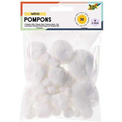 Folia Pompons, 30 pièces, blanc - Lot de 6 Rouge brillant - Publicité Folia Pompons, 30 pièces, blanc - Lot de 6 Rouge brillant - Publicité
