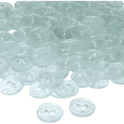 AERZETIX C56465 Lot de 100 Boutons ronds Ø15x2.2 mm à 2 trous couleur blanc transparent en plastique diamètre de l'ouverture 2 mm mercerie couture/vêtements artisanat/mode/broderie - Publicité AERZETIX C56465 Lot de 100 Boutons ronds Ø15x2.2 mm à 2 trous couleur blanc transparent en plastique diamètre de l'ouverture 2 mm mercerie couture/vêtements artisanat/mode/broderie - Publicité