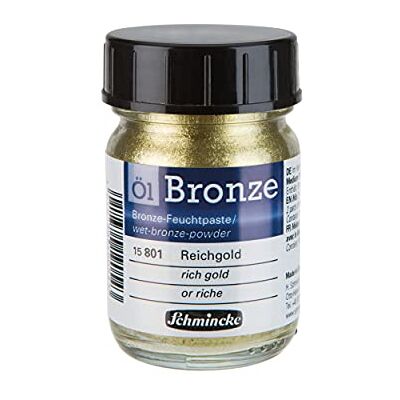 Schmincke Bronze à l'huile, or riche, 50 ml, 15 801 024, pour des effets métalliques aux reflets argentés sur des tableaux à l’huile ou autres supports pré-apprêtés, comme p. ex. bois, métal ou plâtre - Publicité Schmincke Bronze à l'huile, or riche, 50 ml, 15 801 024, pour des effets métalliques aux reflets argentés sur des tableaux à l’huile ou autres supports pré-apprêtés, comme p. ex. bois, métal ou plâtre - Publicité