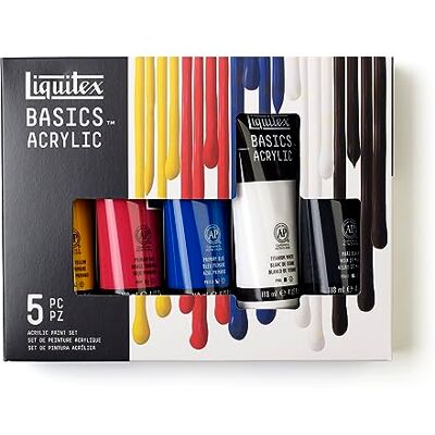 Liquitex Basics Acrylique Set 5X118ml - Publicité Liquitex Basics Acrylique Set 5X118ml - Publicité