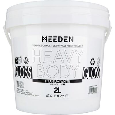 MEEDEN Peinture acrylique blanc titane : 2L Heavy Body Gloss Grand paquet de peinture blanche épaisse pour toile, artisanat, peinture de meubles - Publicité MEEDEN Peinture acrylique blanc titane : 2L Heavy Body Gloss Grand paquet de peinture blanche épaisse pour toile, artisanat, peinture de meubles - Publicité