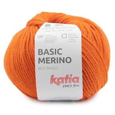 Katıa BASIC MERINO de Katia en pelotes de 50 g et 120 m (97 Orange) - Publicité Katıa BASIC MERINO de Katia en pelotes de 50 g et 120 m (97 Orange) - Publicité