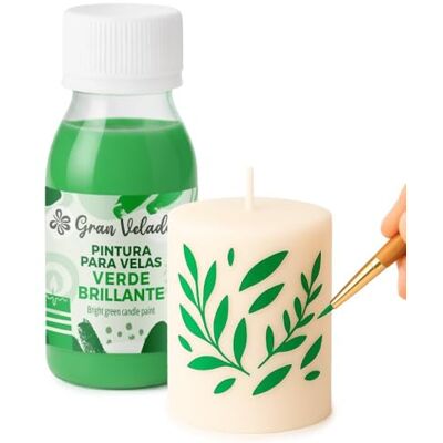 GRAN VELADA Peinture verte brillante pour bougies 60 ml Peinture acrylique pour bougies Peinture pour cire - Publicité GRAN VELADA Peinture verte brillante pour bougies 60 ml Peinture acrylique pour bougies Peinture pour cire - Publicité