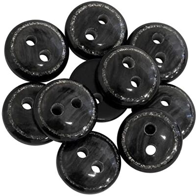 AERZETIX C65641 Lot de 10 Boutons à coudre plats ronds Ø11.5x3.3 mm à 2 trous 18L L18 couleur: noir/brocart en plastique ouverture Ø1.9 mm mercerie couture vêtements tissu aiguille - Publicité AERZETIX C65641 Lot de 10 Boutons à coudre plats ronds Ø11.5x3.3 mm à 2 trous 18L L18 couleur: noir/brocart en plastique ouverture Ø1.9 mm mercerie couture vêtements tissu aiguille - Publicité